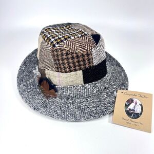 Hanna Hats Patchwork Tweed Walking Hat Small 56–57cm Irish Donegal Wool NWT
